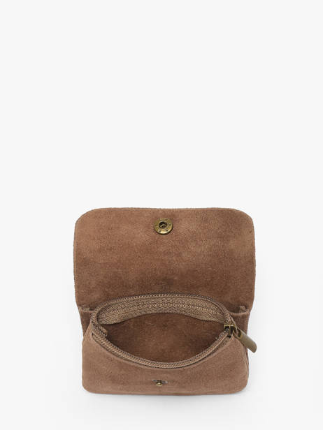 Coin Purse Leather Milano Brown velvet VE23091 other view 1