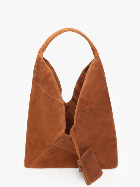 Shoulder Bag A4 Velvet Leather Milano Brown velvet VE25069 other view 3