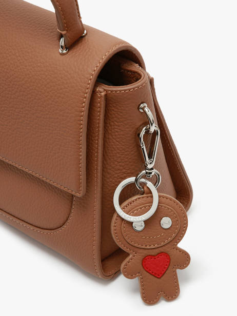 Porte-clefs Love Manga Cuir Nathan baume Marron original n 718N vue secondaire 1