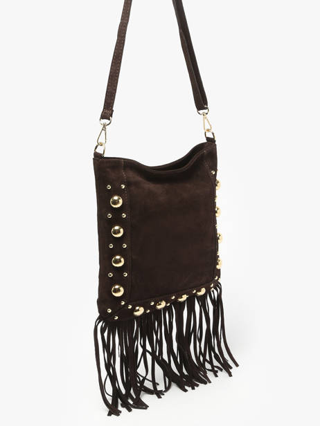 Shoulder Bag Velvet Leather Milano Brown velvet VE25061 other view 2