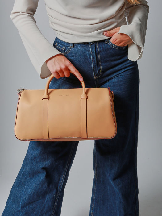 Longchamp Daylong chevron Sacs porté main Marron