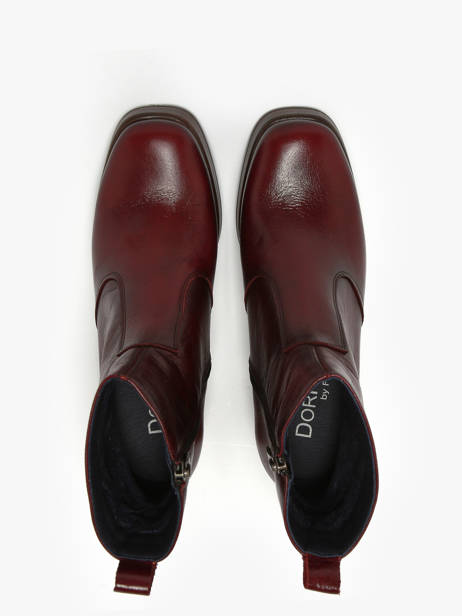 Bottines à Talon Cristel En Cuir Dorking Rouge women D9157 vue secondaire 4