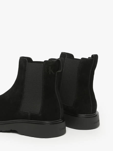 Sneakers In Leather Calvin klein jeans Black men YM01372 other view 3