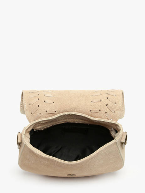 Shoulder Bag Velvet Leather Milano Beige velvet VE25062 other view 3