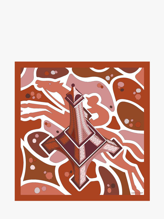 Longchamp Soie gots Scarf Orange