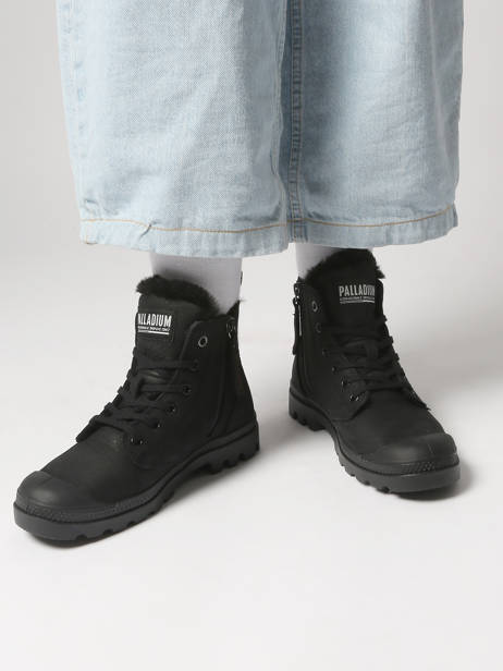 Boots Pampa Hi Zip Wl In Leather Palladium Black women 95982010 other view 1