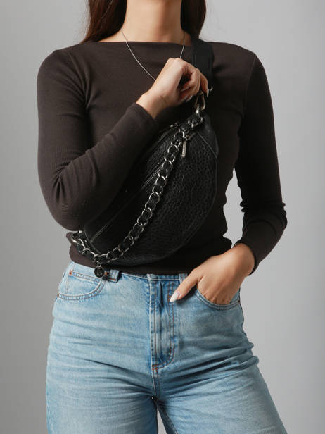 Belt Bag Vintage Leather Mila louise Black vintage 23689EX other view 1