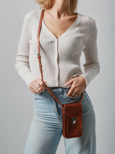 Le Porte-téléphone Ginger Cuir Paul marius Marron ginger TELEPGIN vue secondaire 1