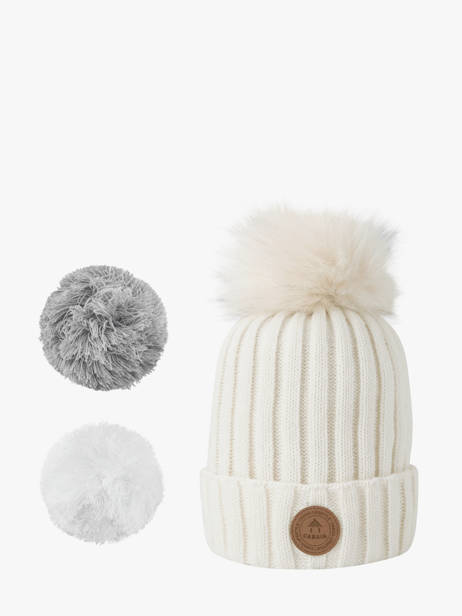 Hat With Removable Pompom Cabaia White hats SG696105