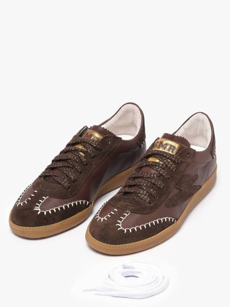 Sneakers In Leather Semerdjian Brown women ZADIK other view 1