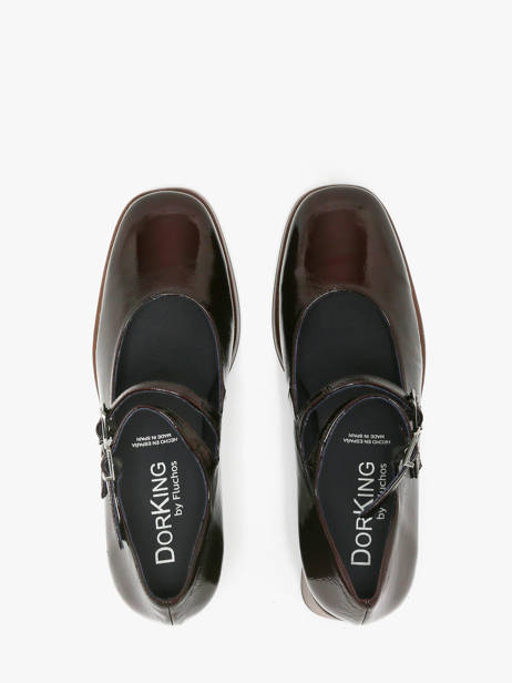 Heeled Derby Shoes Cristel In Leather Dorking Red accessoires D9437 other view 3