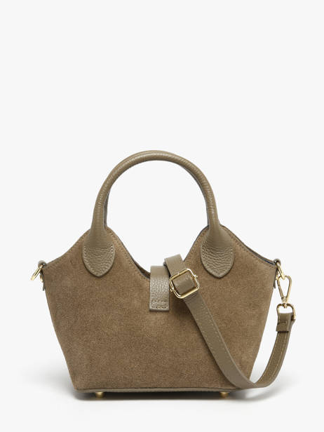 Satchel Velvet Studs Milano Brown velvet studs VS25091 other view 4