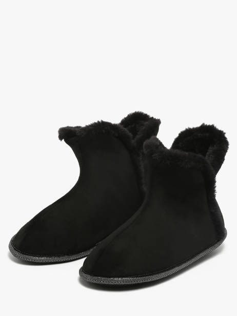 Chaussons En Cuir Isotoner Noir women 97391 vue secondaire 1