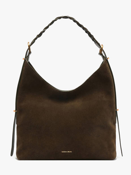 Grand Sac Hobo Jess En Cuir Velours Vanessa bruno Vert jess 29V40917