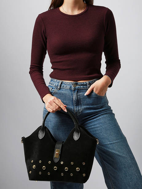 Handbag Velvet Studs Milano Black velvet studs VS25092 other view 1