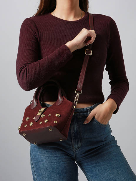 Satchel Velvet Studs Milano Red velvet studs VS25091 other view 1