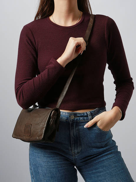 Sac Bandoulière Heritage Cuir Biba Marron heritage BT33 vue secondaire 1
