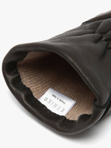 Men's Leather Gloves Etrier Black accessoires EGLO603G other view 2