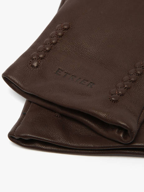 Women's Leather Gloves Etrier Brown accessoires EGLO412G other view 1