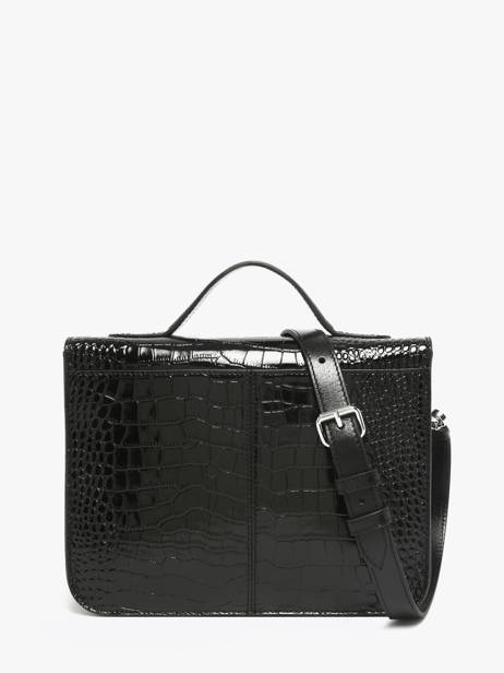 Sac Bandoulière Croco Vernis Paul marius Noir croco vernis GEORGCRV vue secondaire 3
