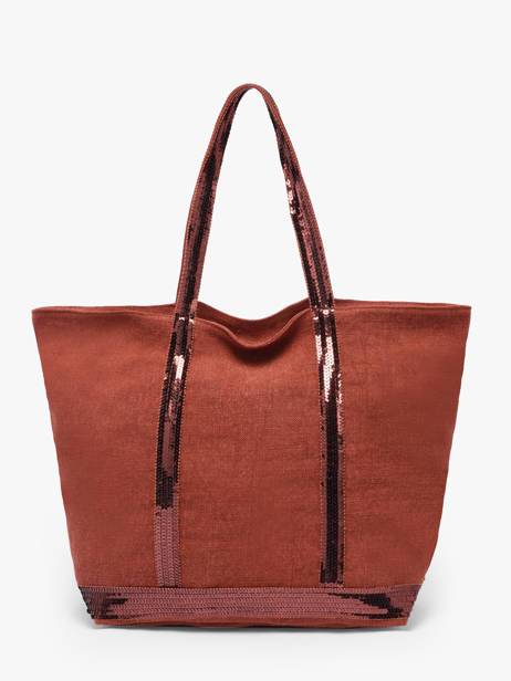 Medium Zipped Le Cabas Tote Bag Linen Sequins Vanessa bruno Red cabas lin 31V40378 other view 4