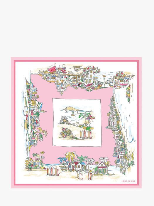 Longchamp Soie gots Scarf Pink