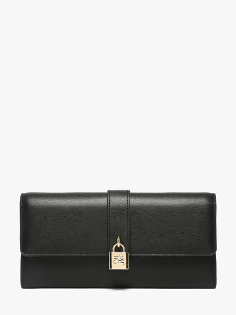 Leather Padlock Wallet Karl lagerfeld Black k autograph B1W32026