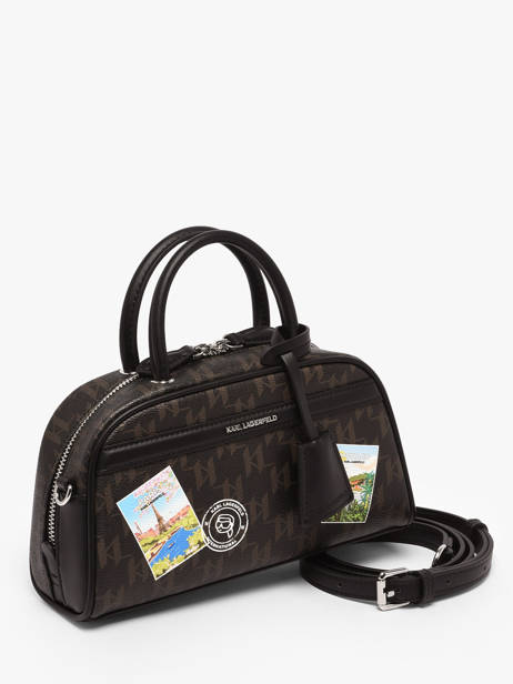 Leather K/ikon Mono Bowling Bag Karl lagerfeld Brown k ikon B1W30025 other view 2