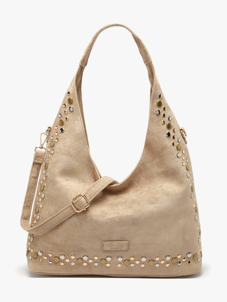 Shoulder Bag Velvet Studs Miniprix Beige velvet studs JC53002