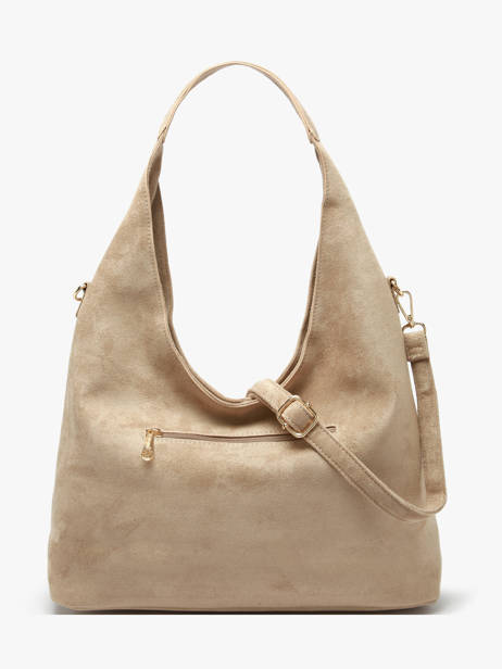 Shoulder Bag Velvet Studs Miniprix Beige velvet studs JC53002 other view 3