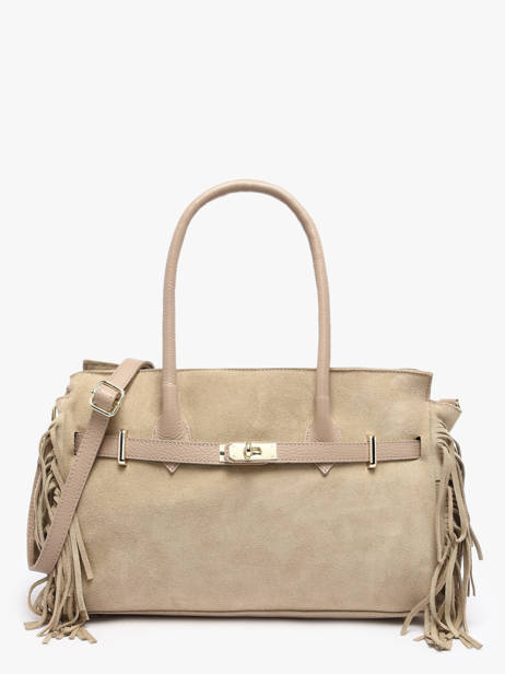 Shoulder Bag Velvet Leather Milano Beige velvet VE25114