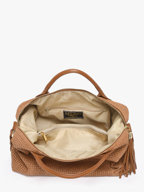 Satchel Beautiful Leather Milano Brown beautiful BE25111 other view 3