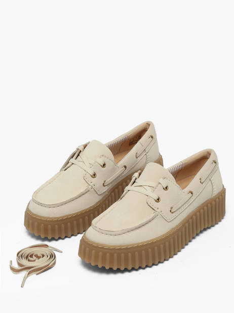 Platform Boat Shoes In Leather Clarks Beige women 26186302 other view 2