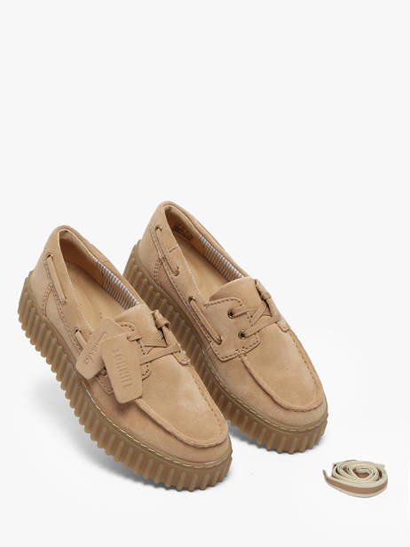 Platform Boat Shoes In Leather Clarks Beige women 26186301 other view 2