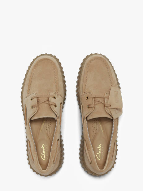 Platform Boat Shoes In Leather Clarks Beige women 26186301 other view 3