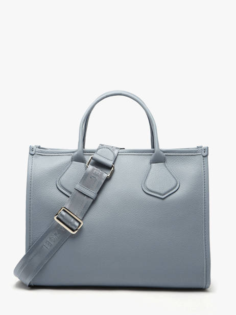 Medium Leather Jour Tote Bag Lancel Blue jour A12996 other view 4