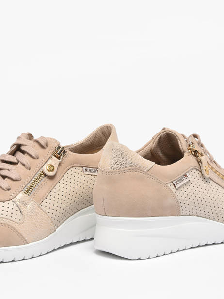 Platform Sneakers In Leather Mephisto Beige women P5149187 other view 2