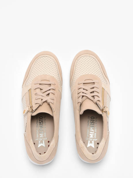 Platform Sneakers In Leather Mephisto Beige women P5149187 other view 3