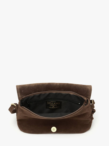 Shoulder Bag Velvet Leather Milano Brown velvet VE24115O other view 3