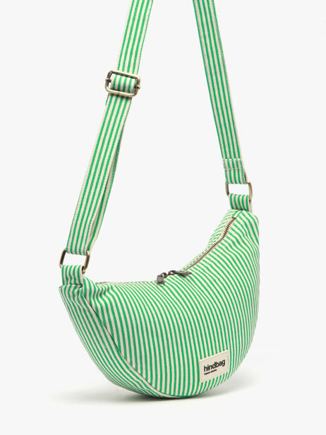 Sac Bandoulière Rayures Coton Hindbag Vert rayures RA vue secondaire 1