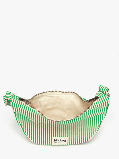 Sac Bandoulière Rayures Coton Hindbag Vert rayures RA vue secondaire 2
