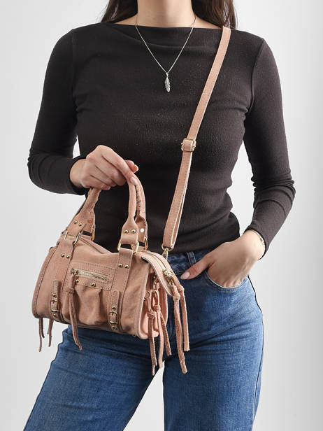 Crossbody Bag Velvet Leather Milano Pink velvet VE24092O other view 1