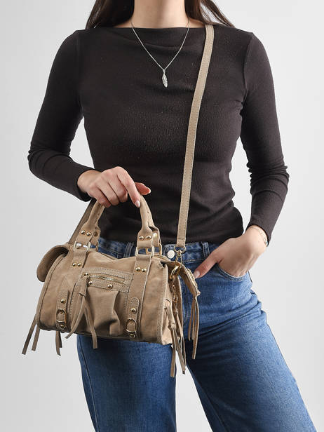 Crossbody Bag Velvet Leather Milano Beige velvet VE24093O other view 1