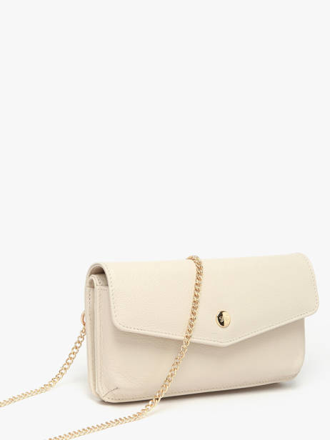 Leather Luna Clutch With Strap Hexagona Beige luna 688422 other view 2