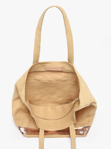 Le Cabas Zippé M Lin Et Paillettes Vanessa bruno Jaune cabas lin 31V40378 vue secondaire 2