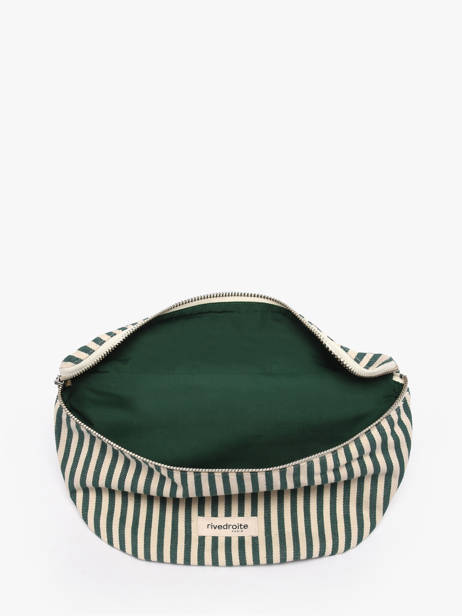 Le Sac Banane Custine Striped Coton Recyclé Rivedroite Vert spring striped CUSTSTRI vue secondaire 2