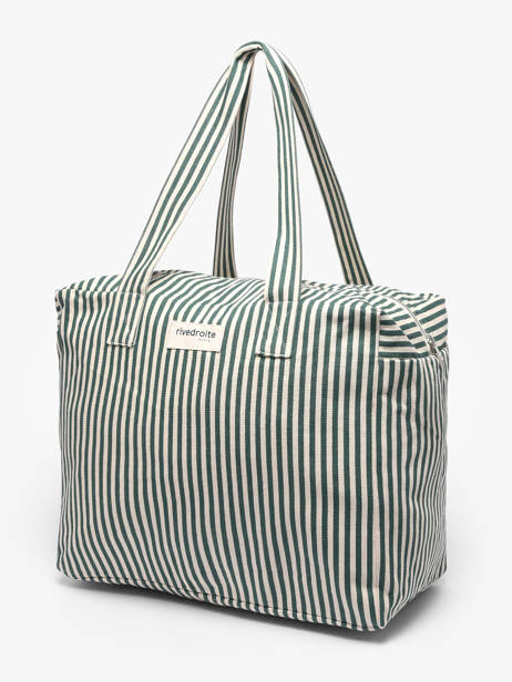 Shoulder Bag Célestins Striped Recycled Cotton Rivedroite Green spring striped CELESTRI other view 1