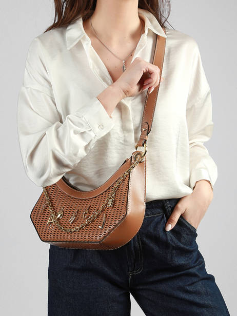 Sac Bandoulière M Croisette Charms Cuir Lancel Marron croisette A14012 vue secondaire 1