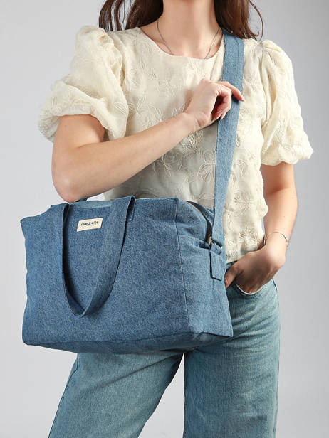 Recycled Cotton Sauval City Bag Rivedroite Blue timeless SAUVATIM other view 1