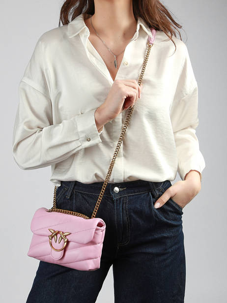 Sac Bandoulière Love Baby Puff Cuir Pinko Rose love bag puff A0F2 vue secondaire 1